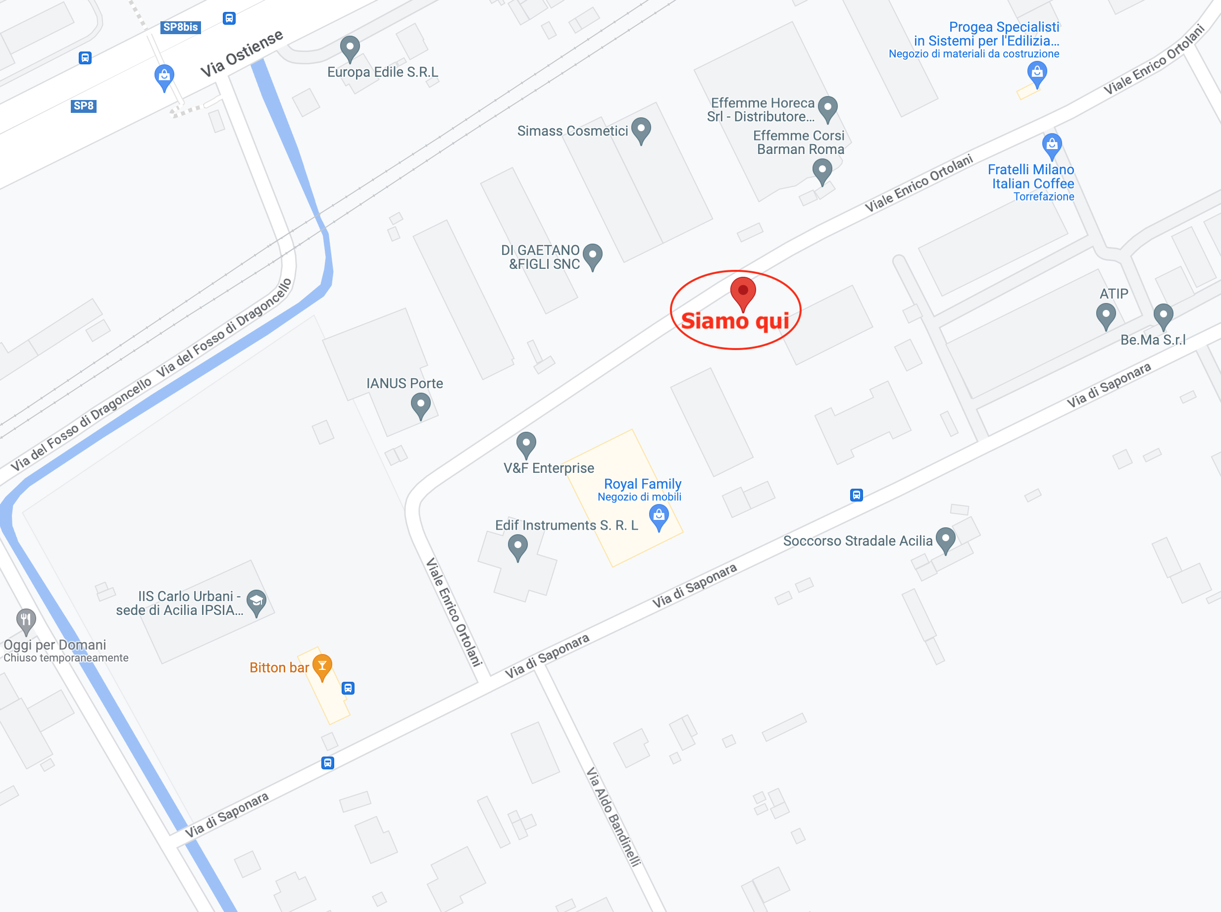 Mappa per trovare il Centro Revisioni Acilia